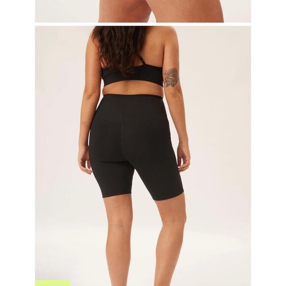 NWOT Girlfriend Collective Black High-Rise Bike Short 8.5" Small - Picture 5 of 9